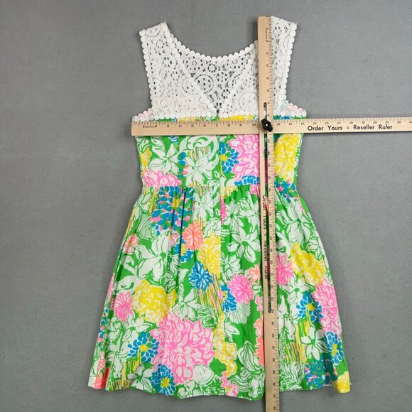 Lilly Pulitzer Dress Womens 0 Bright Colorful Hibiscus Stroll Raegan Lace Resort - Picture 9 of 16
